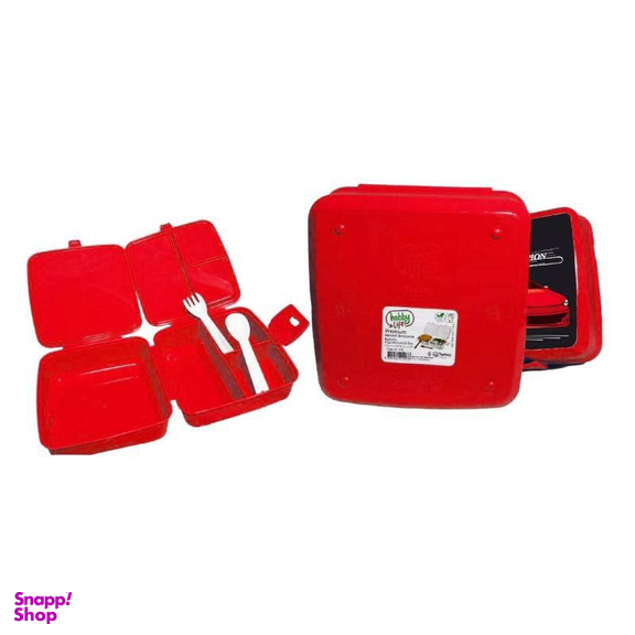 ظرف غذای کودک هوبی لایف (Hobby Life) همراه با قاشق و چنگال