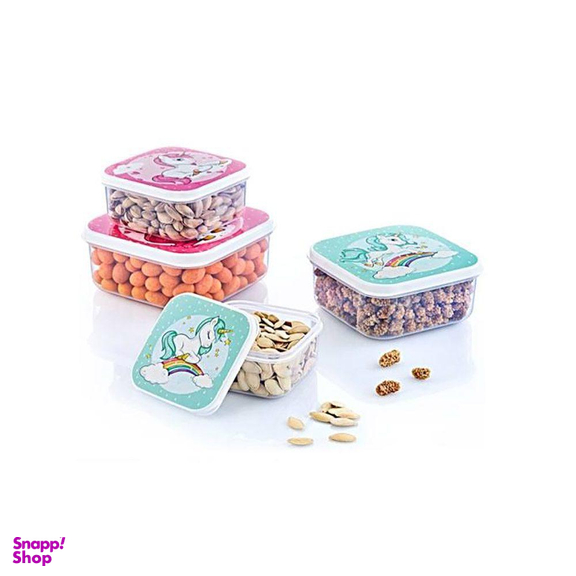 ظرف نگهدارنده مواد غذایی هوبی لایف (Hobby Life) مدل Fun Box مجموعه 4 عددی