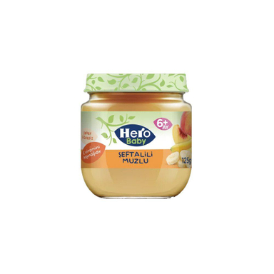 پوره میوه موز و هلو هیرو بیبی (Hero Baby) حجم 125 گرم