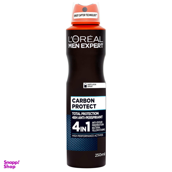 اسپری ضد تعریق مردانه لورآل (Loreal) سری Men Expert مدل Carbon Protect
