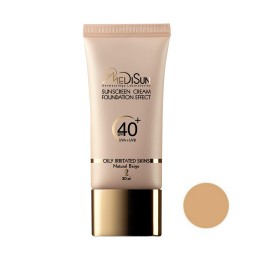 کرم پودر مدیسان (Medisun) سری Oily Skin مدل Foundation Effect حجم 30 میلی‌لیتر