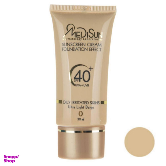 کرم پودر مدیسان (Medisun) سری Oily Skin مدل Foundation Effect حجم 30 میلی‌لیتر