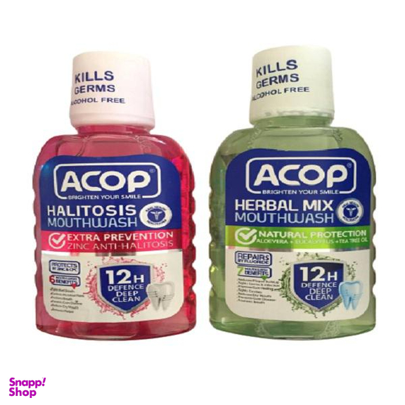 دهان شویه آکوپ (Acop) مدل Halitosis حجم 300 میلی لیتر و دهان شویه آکوپ مدل Herbal Mix حجم 300 میلی لیتر