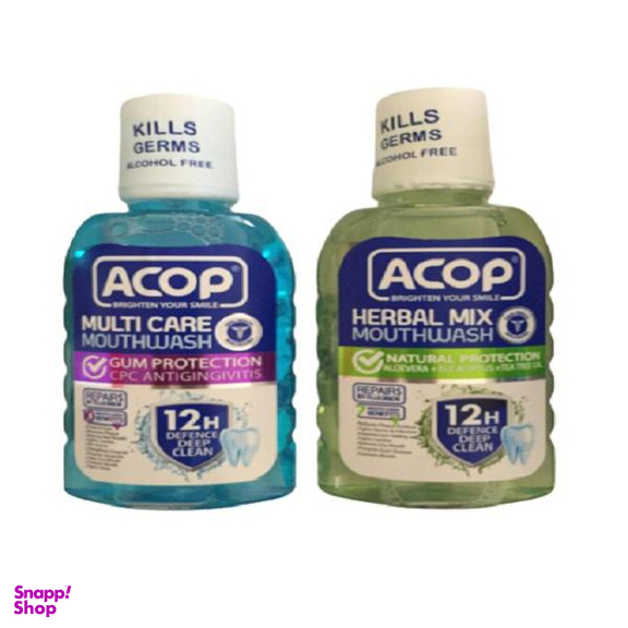 دهان شویه آکوپ (Acop) مدل Herbal Mix حجم 300 میلی لیتر و دهان شویه آکوپ مدل Multi Care حجم 300 میلی لیتر