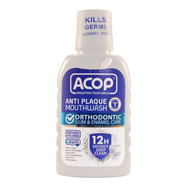 دهان شویه آکوپ (Acop) مدل Anti Plaque بدون الکل حجم 300 میلی‌ لیتر مجموعه 2 عددی