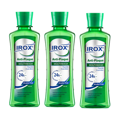دهان شویه ایروکس (Irox) مدل Anti Plaque حجم 250 میلی‌لیتر مجموعه 3 عددی