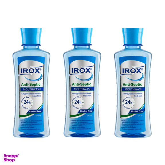 دهان شویه ایروکس (Irox) کد 0432001 حجم 250 میلی‌لیتر مجموعه 3 عددی