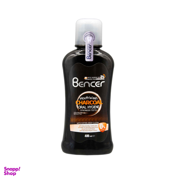 دهان شویه بنسر (Bencer) مدل Charcoal حجم 400 میلی‌ لیتر