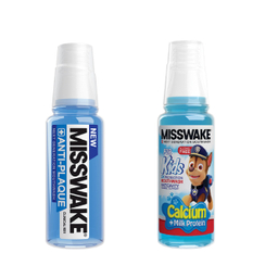 دهان شویه میسویک (Misswake) مدل Anti Plaque حجم 200 میلی‌ لیتر + دهان شویه کودک مدل Chase حجم 200 میلی‌ لیتر