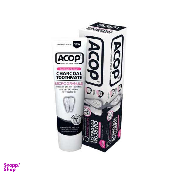 خمیر دندان آکوپ (Acop) مدل Charcoal حجم 90 میلی‌ لیتر