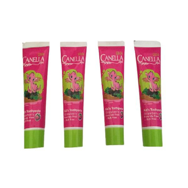 خمیر دندان کنلامکس (Canella Max) مدل توت فرنگی حجم 60 میلی‌لیتر مجموعه 4 عددی