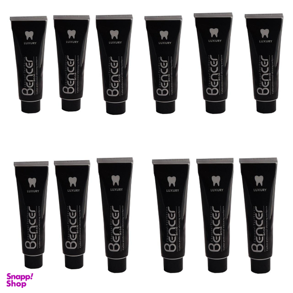 خمیر دندان بنسر (Bencer) مدل ذغالی حجم 100 میلی لیتر بسته 12عددی