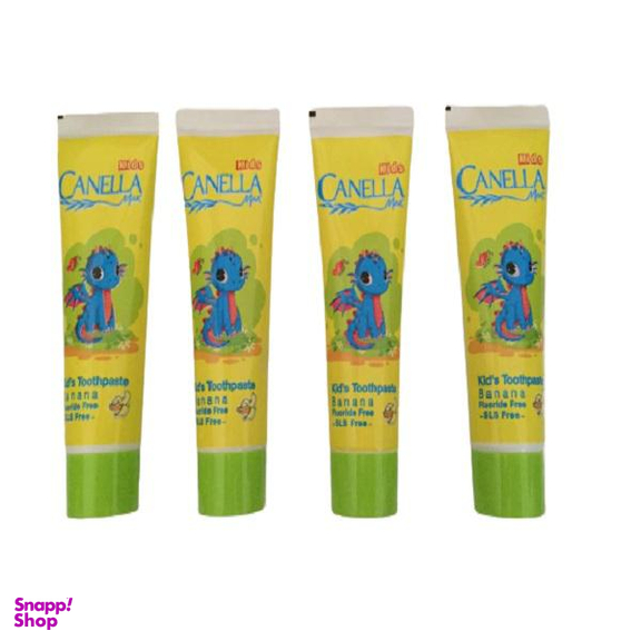 خمیردندان کنلامکس (Canella Max) مدل Banana حجم 60 میلی‌لیتر مجموعه 4 عددی