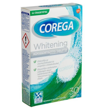 قرص سفید کننده دندان مصنوعی کورگا (Corega) مدل 4 در 1 بسته 30 عددی