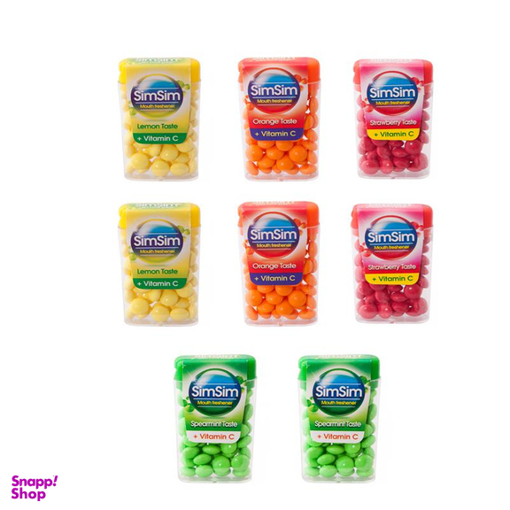قرص خوشبو کننده دهان سیم سیم (Simsim) مدل +C مجموعه 8 عددی