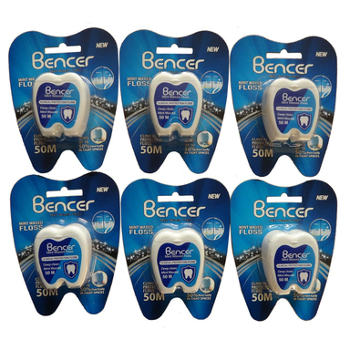 نخ دندان بنسر (Bencer) مدل Mint طول 50 متر بسته 6 عددی