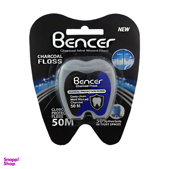 نخ دندان بنسر (Bencer) مدل Charcoal طول 50 متر