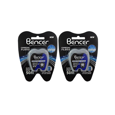 نخ دندان بنسر (Bencer) مدل Charcoal طول 50 متر بسته 2 عددی