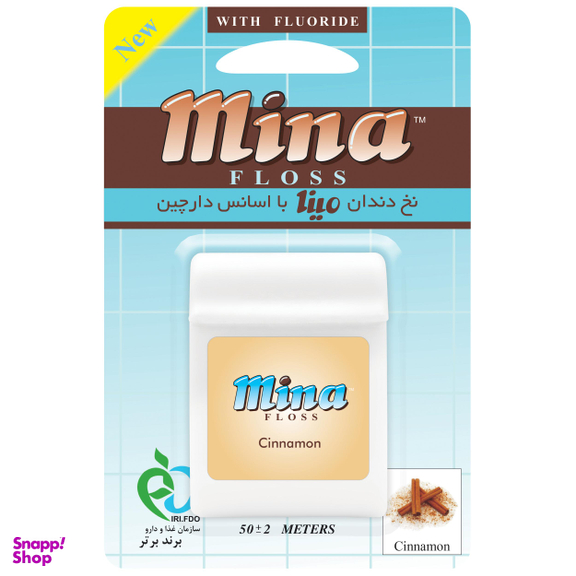 نخ دندان مینا (Mina) مدل Cinnamon با اسانس دارچین طول 50 متر