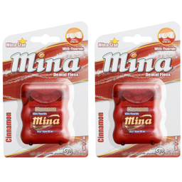 نخ دندان مینا (Mina) مدل Narrow با اسانس دارچین طول 50 متر بسته 2 عددی