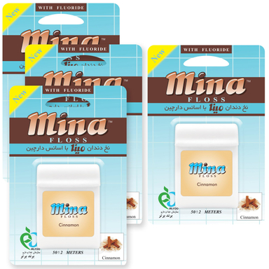 نخ دندان مینا (Mina) مدل Cinnamon طول 50 متر بسته 4 عددی
