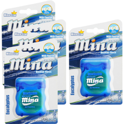 نخ دندان مینا (Mina) مدل Narrow با اسانس اکالیپتوس طول 50 متر بسته 4 عددی