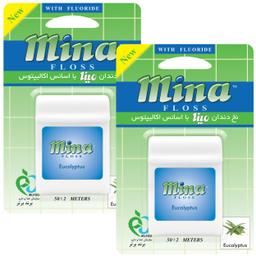 نخ دندان مینا (Mina) مدل Eucalyptus طول 50 متر بسته 2 عددی