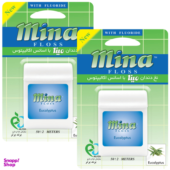 نخ دندان مینا (Mina) مدل Eucalyptus طول 50 متر بسته 2 عددی