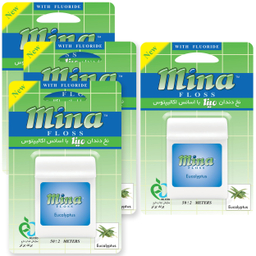 نخ دندان مینا (Mina) مدل Eucalyptus طول 50 متر بسته 4 عددی