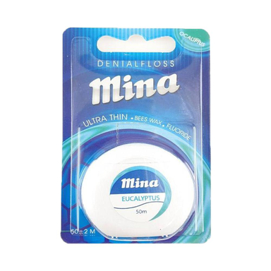 نخ دندان مینا (Mina) مدل Ultra thin با اسانس اکالیپتوس طول 50 متر