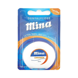 نخ دندان مینا (Mina) مدل Ultra thin با اسانس دارچین طول 50 متر