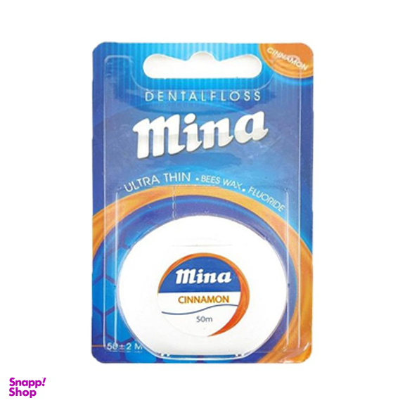 نخ دندان مینا (Mina) مدل Ultra thin با اسانس دارچین طول 50 متر