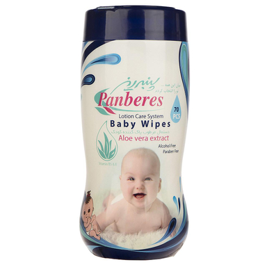دستمال مرطوب پنبه ریز (Panberes) مدل Aloe Vera بسته 70 عددی