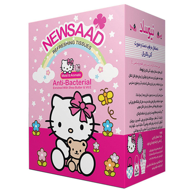 دستمال مرطوب کودک نیوساد (Newsaad) مدل Girls بسته 12 عددی