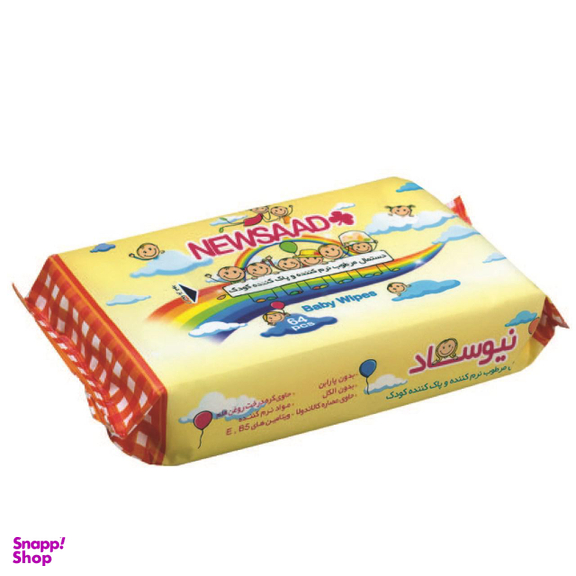 دستمال مرطوب کودک نیوساد (Newsaad) مدل بالشتی بسته 64 عددی