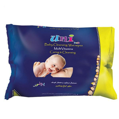دستمال مرطوب یونی بب (Uni Beb) تمیز کننده کودک بسته 63 عددی