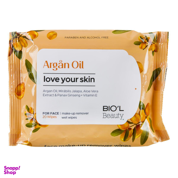 دستمال مرطوب بیول (Biol) مدل Argan Oil بسته 20 عددی