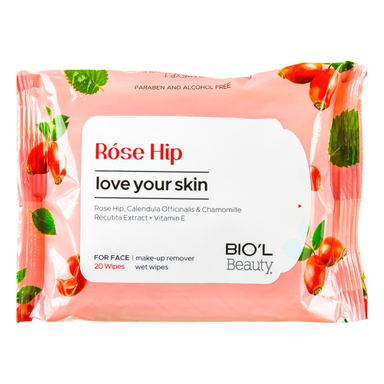 دستمال مرطوب بیول (Biol) مدل Rose HiP بسته 20 عددی