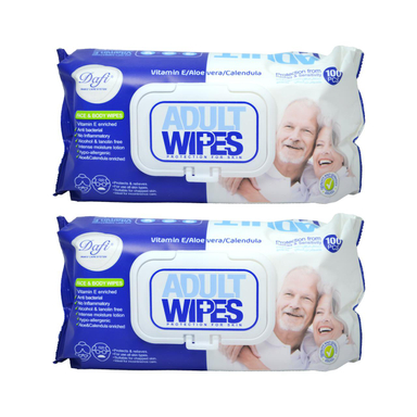 دستمال مرطوب دافی (Dafi) مدل Adult Wipes بسته 100 عددی مجموعه 2 عددی
