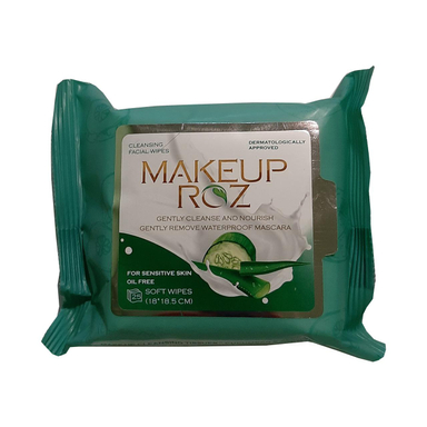 دستمال مرطوب میک آپ رز (Makeup Roz) مدل آلویه‌ورا و خیار بسته 25 عددی