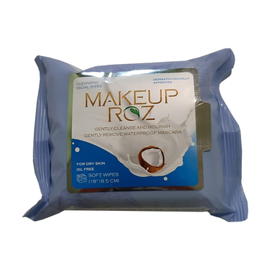 دستمال مرطوب میک آپ رز (Makeup Roz) مدل نارگیل بسته 25 عددی