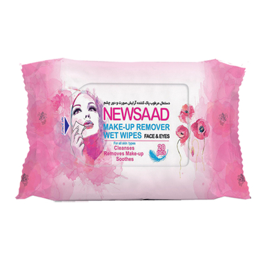دستمال مرطوب نیوساد (Newsaad) مدل +A بسته 20 عددی