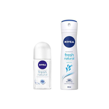 اسپری ضد تعریق زنانه نیوآ (Nivea) مدل Fresh natural حجم 150 میلی‌لیتر به همراه رول ضد تعریق حجم 50 میلی‌لیتر