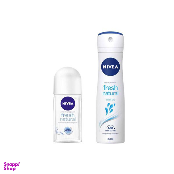 اسپری ضد تعریق زنانه نیوآ (Nivea) مدل Fresh natural حجم 150 میلی‌لیتر به همراه رول ضد تعریق حجم 50 میلی‌لیتر