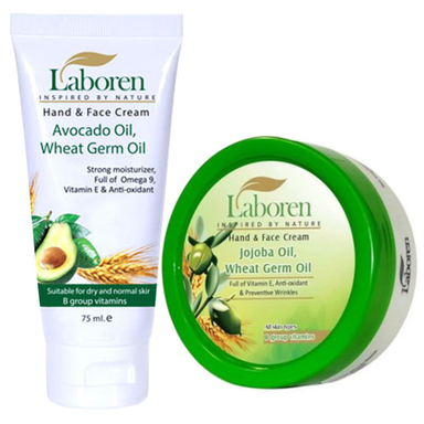 بسته کرم مرطوب کننده لابورن (laboren) مدل Jojoba و Avacado بسته 2 عددی حجم 250 میلی‌لیتر