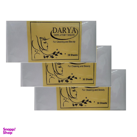 پد اپیلاسیون بدن دریا (Darya) بسته 3 بسته 30 عددی و 9 عدد کاردک چوبی