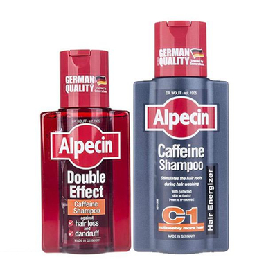 شامپو مو آلپسین (Alpecin) مدل C1 حجم 200 میلی‌ لیتر + شامپو مو آلپسین مدل Caffeine Double Effect حجم 200 میلی‌ لیتر