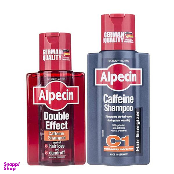 شامپو مو آلپسین (Alpecin) مدل C1 حجم 200 میلی‌ لیتر + شامپو مو آلپسین مدل Caffeine Double Effect حجم 200 میلی‌ لیتر