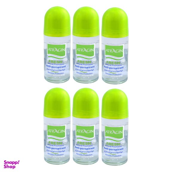 رول ضد تعریق زنانه عطرآگین (Atragin) مدل G2 حجم 50 میلی‌لیتر مجموعه 6 عددی