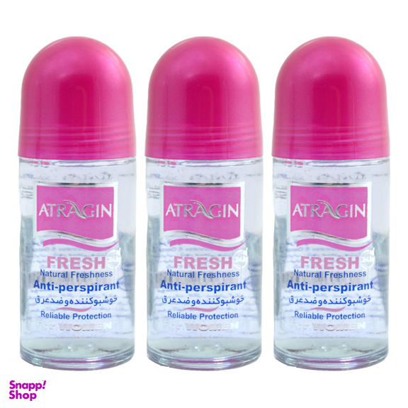 رول ضد تعریق زنانه عطرآگین (Atragin) مدل P1 حجم 50 میلی‌لیتر مجموعه 3 عددی